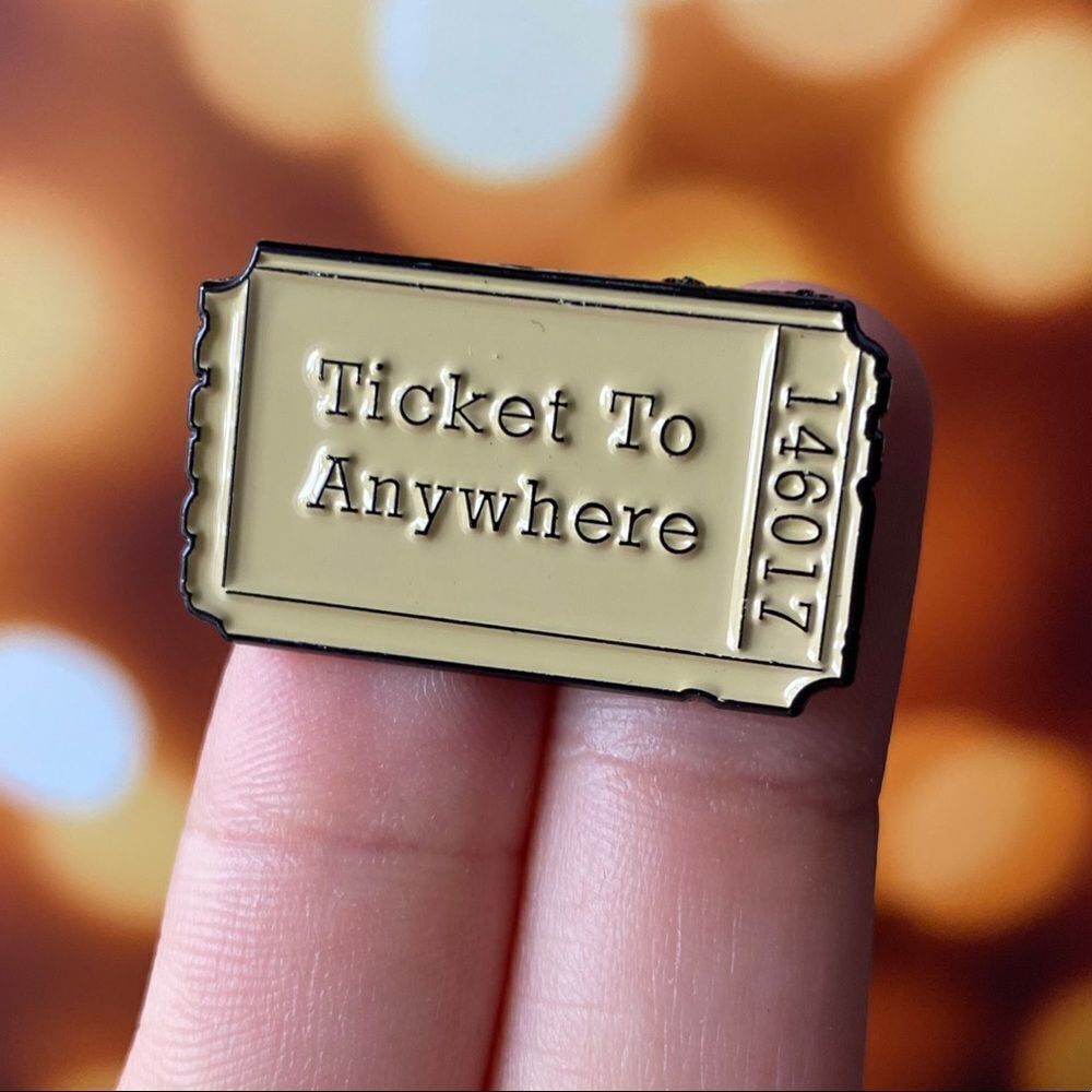 Ticket to Anywhere Enamel Pin/ Brooch Lapel